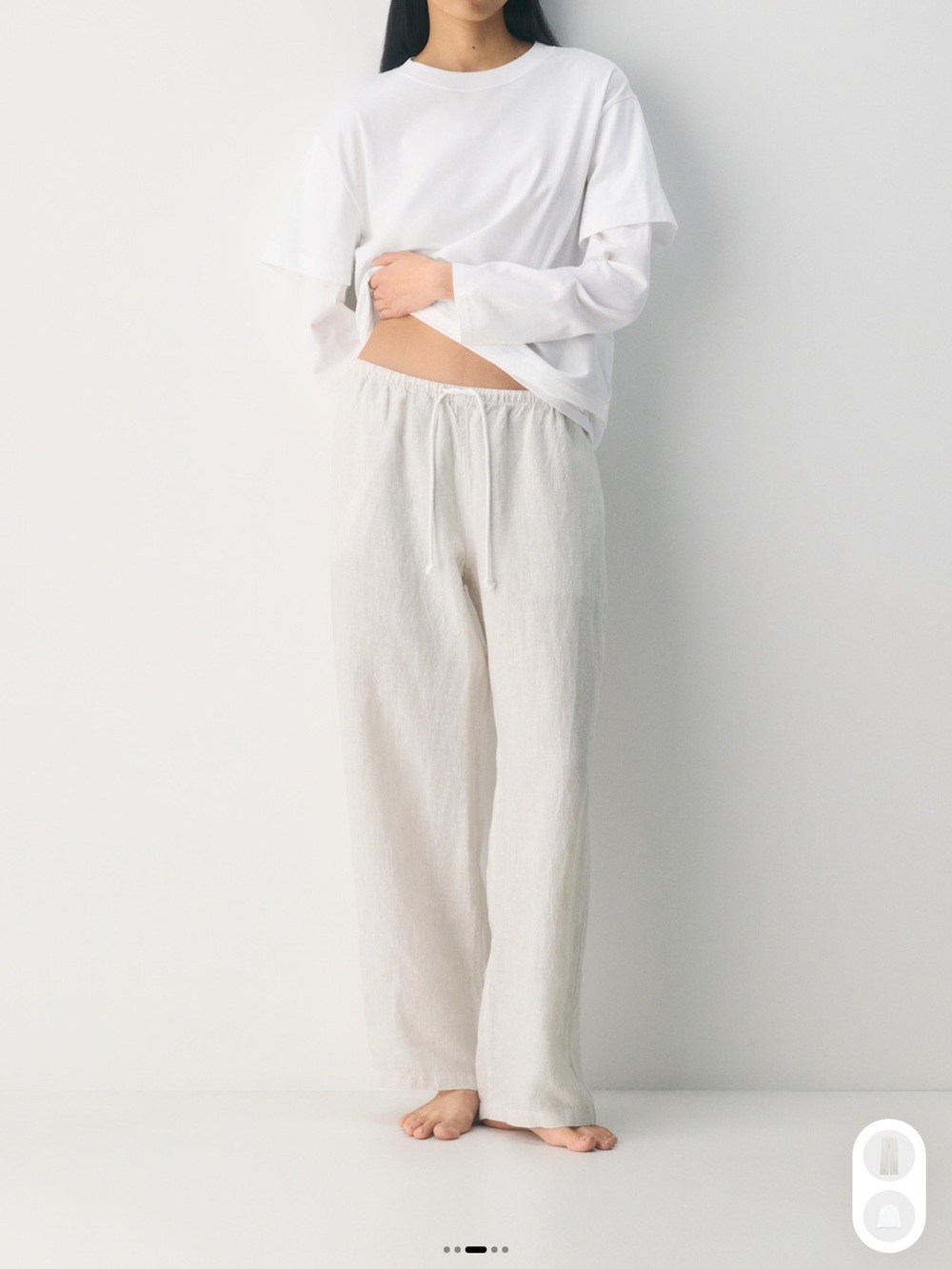 NWT Aritzia Wide-Leg Linen Blend Pants in Cream